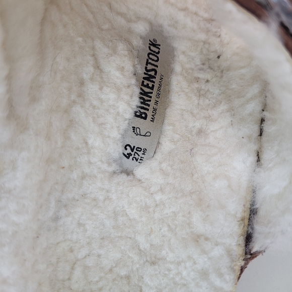 Birkenstock Size 11 Arizona Shearling Two Strap Sandals Sherpa Lined - Picture 5 of 7